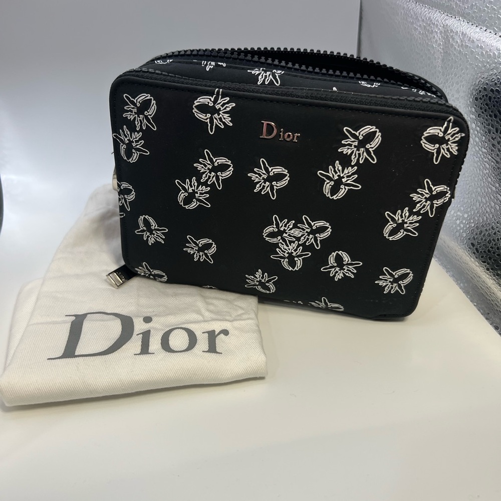 Dior Homme Meńs bag Black and White Floral Pouch